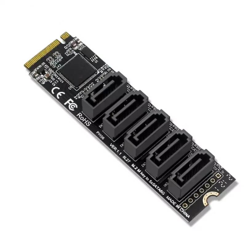 

PCI-E To SATA 6G 5 Port SATA3.0 Adapter Card PH56 M.2 JMB585 Expansion Card Support PM Function Uitbreidingskaart For Pc Laptop