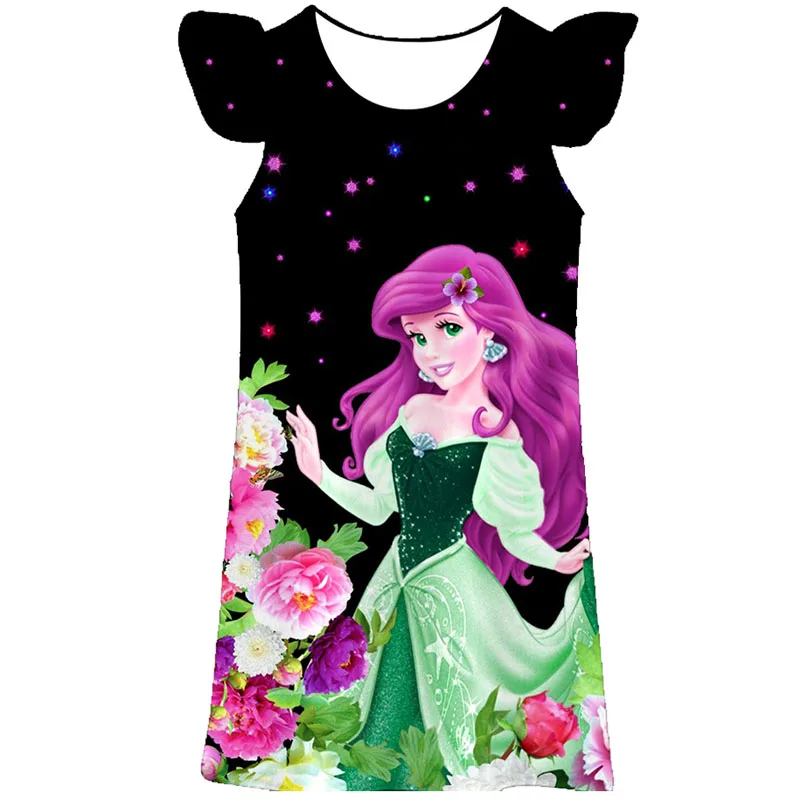 

Disney Princess Palace Pets Beautiful Dress Girls Cute Sweet Summer Ruffle Sleeve Princess Dress Party Birthday Skirt One Peice