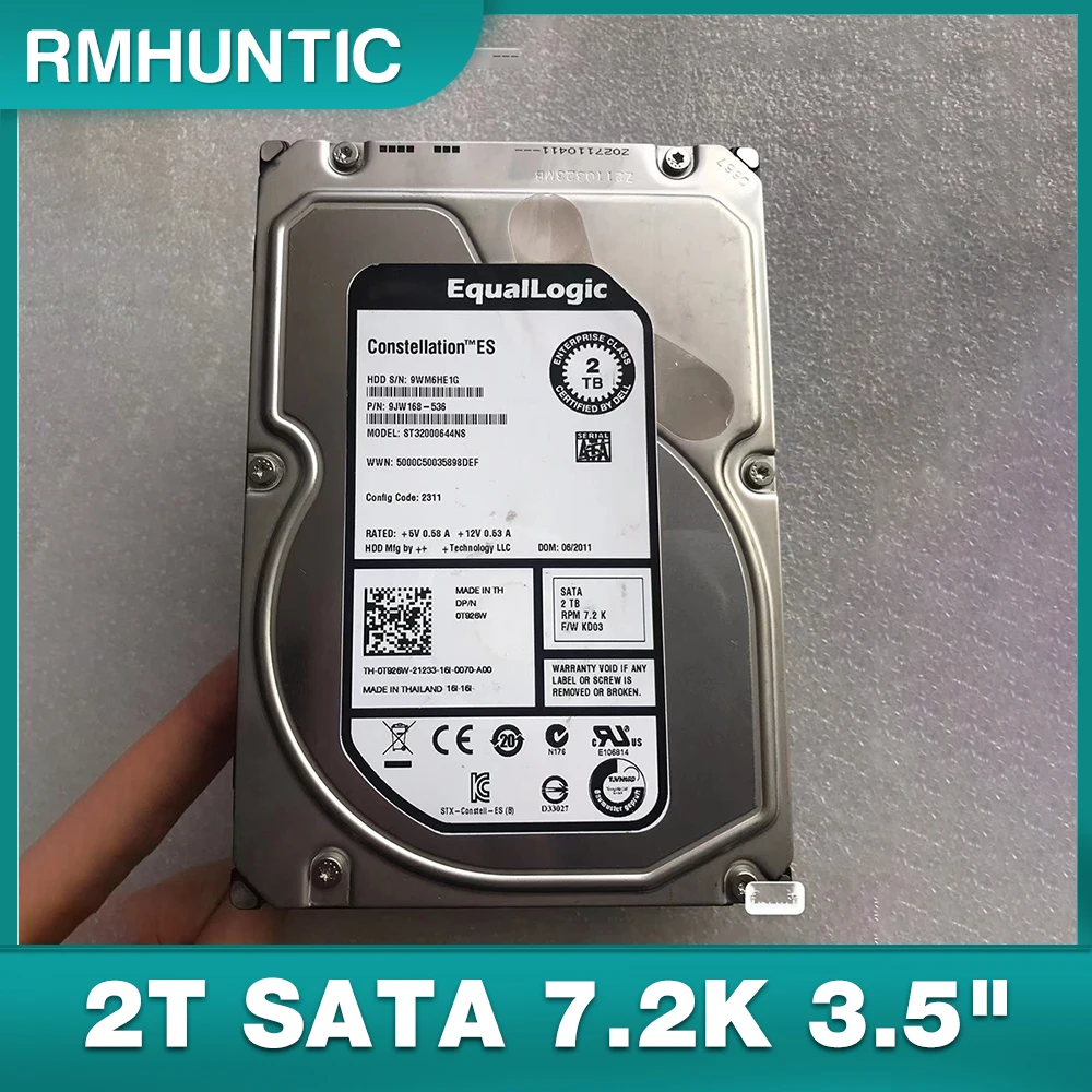    ST32000644NS Enterprise,   0VGY1F 2T SATA 7, 2 K 3, 5