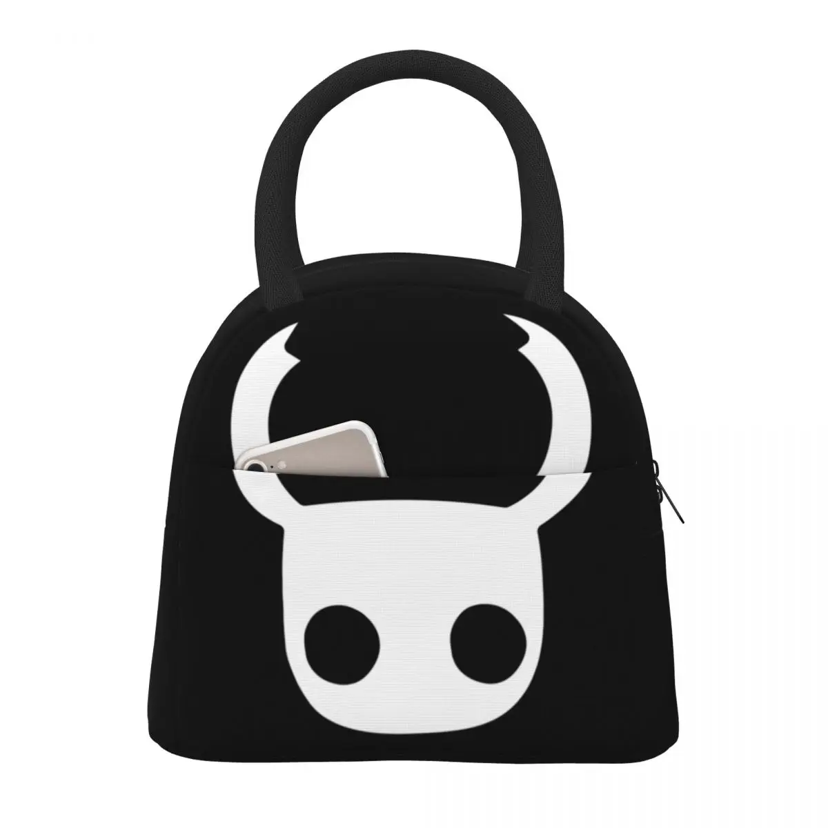 Lunch Bag for Men Women Hollow Knight Insulated Cooler Portable Picnic Skull Video Game Oxford Tote Handbags