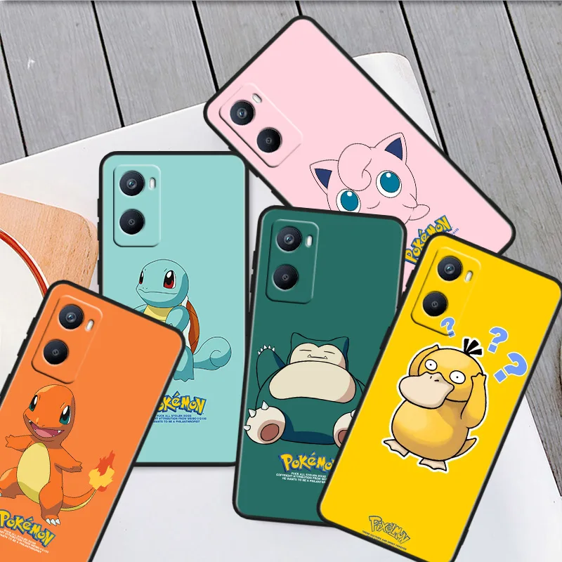 

Pokemon Anime Cute Phone Case For OPPO A96 AA94 A93 A77S A76 A74 A73 A72 A57S A757E AX7 A1K 2022 2020 Black Cover