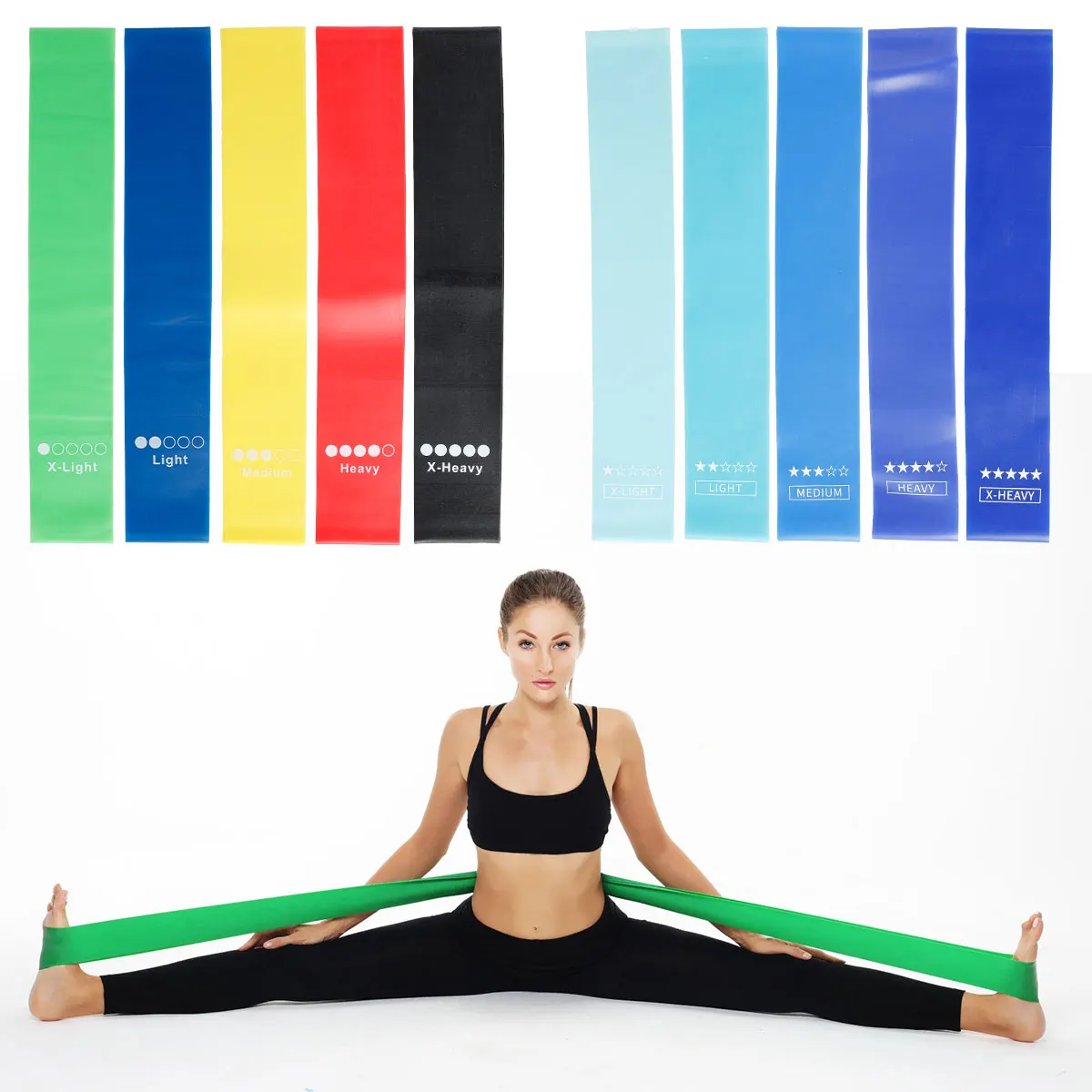 

5pcs Latex Resistance Bands Elastic Fitness Bands Workout Bands 5 Levels Fitness Strength Bands for Arms Butt Legs Gym Equipment