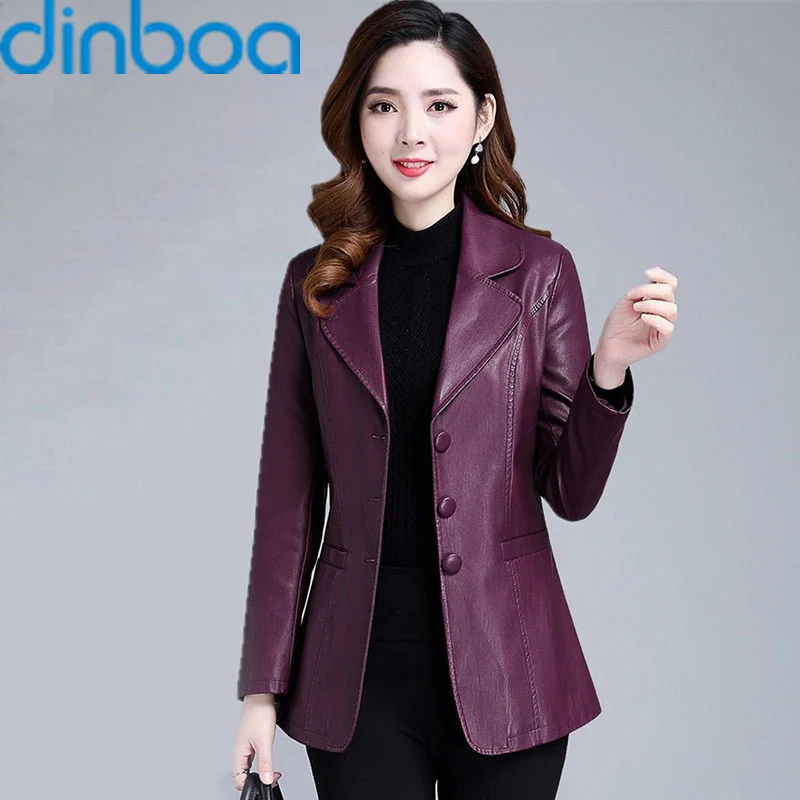 Female Leather Coat Large Size 2021 New Fashion Long Wild Women's Clothing Leisure Women's Leather Jacket Short Slim Women Coats