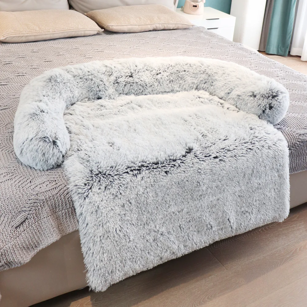 

Dog Sofa Bed Cover Calming Plush Mat Removable Pet Blanket Mattress Cat Beds Warm Sleep Cushion Pillow Couch Furniture Protector