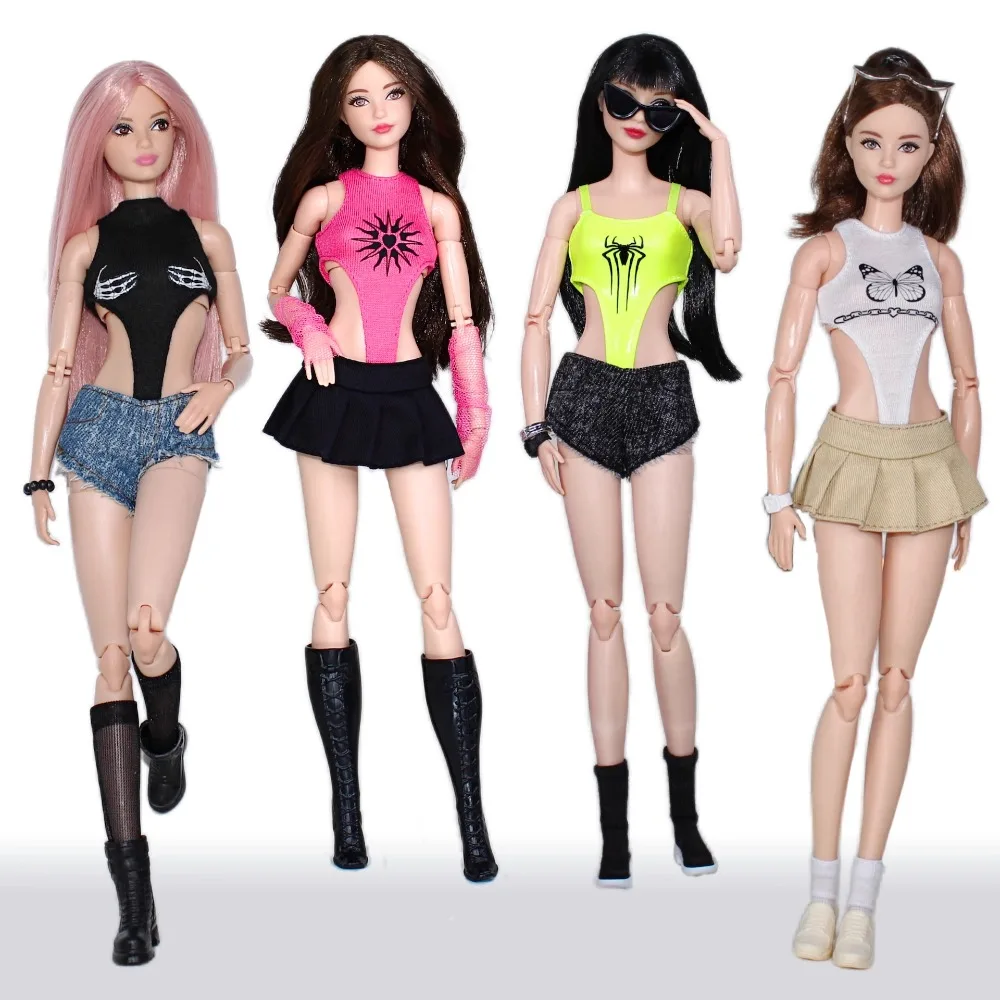 Сексуальный комплект одежды / 30 см кукольный костюм топ + джинсы короткие наряд