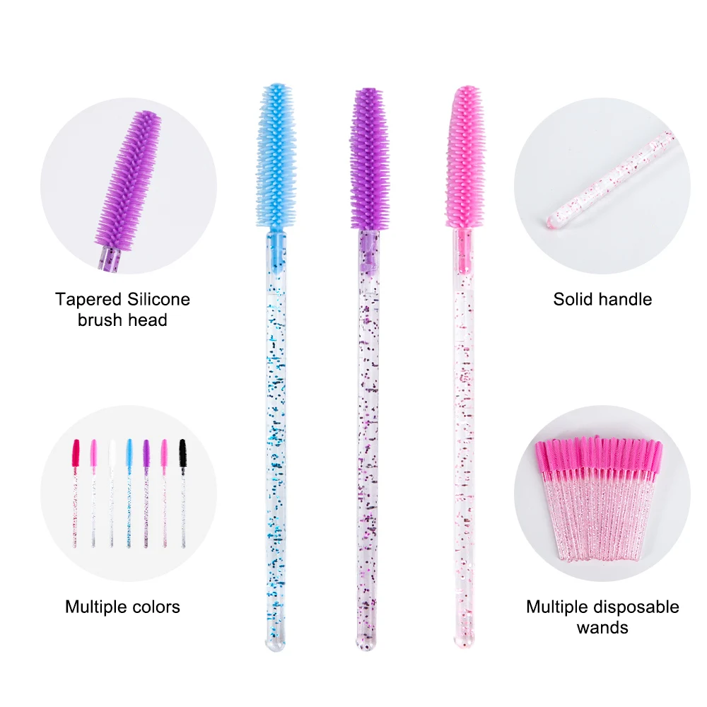 Одноразовая силиконовая Бриллиантовая расческа для ресниц тушь аппликатор