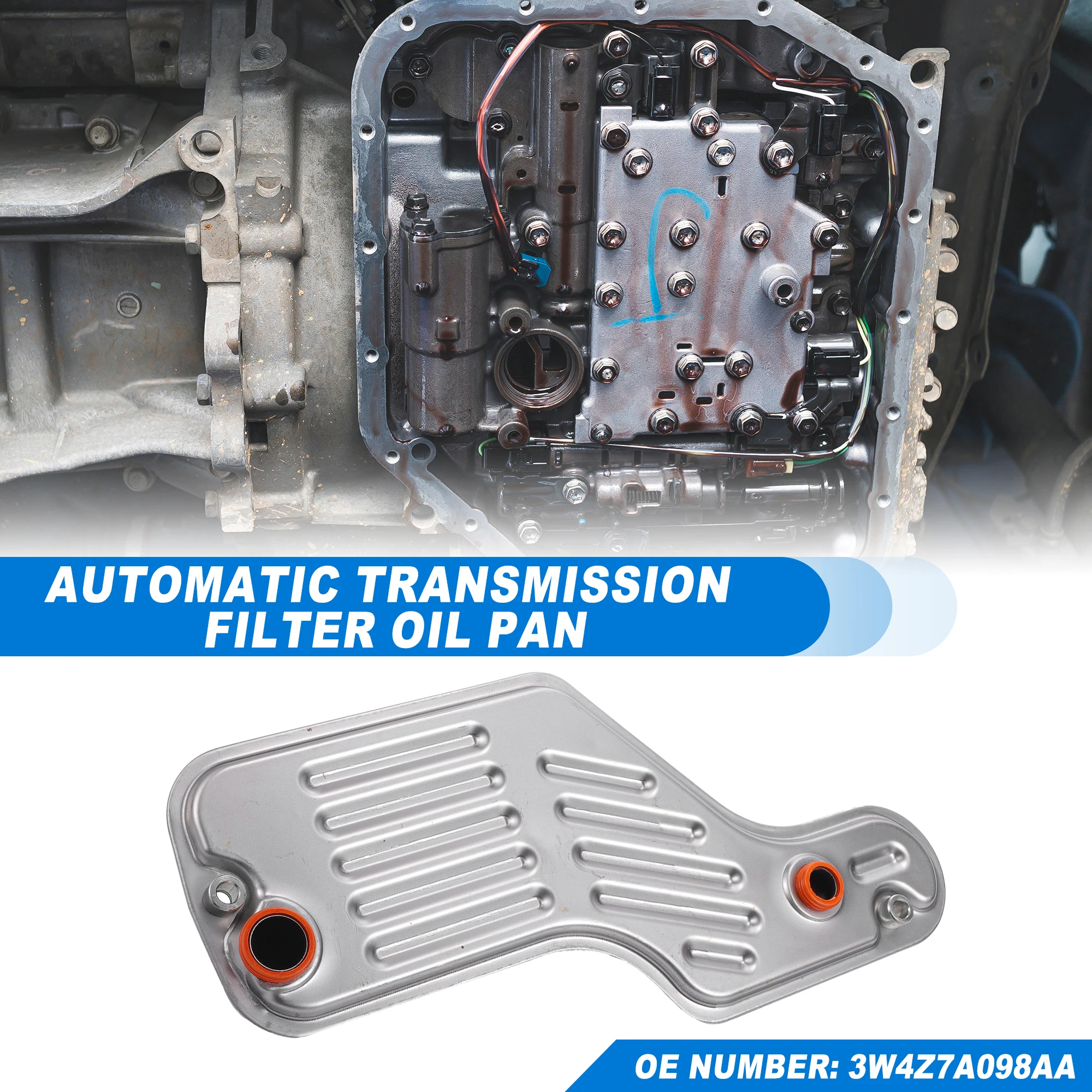 Фото UXCELL 5R55N 5R55S НИЗКИЙ фильтр автоматической коробки передач, масляный поддон, подходит для Ford Mustang 2005-2010 No.3W4Z7A098AA №2