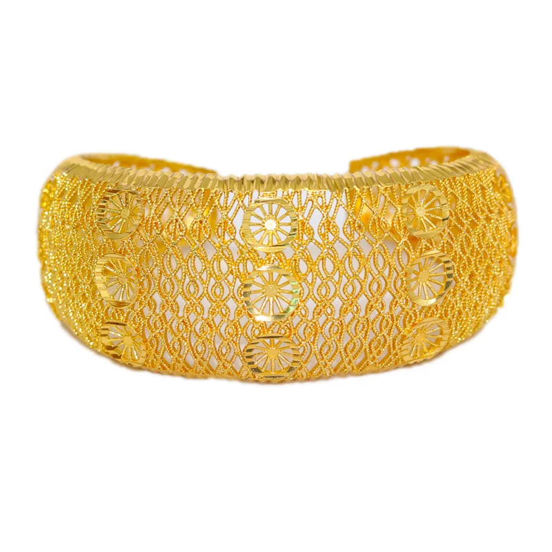 

24k Luxury Wedding Dubai Bracelets Gold Color Bracelets For Women Girls Wedding Bride Lndia Bracelets Jewelry Gift #269