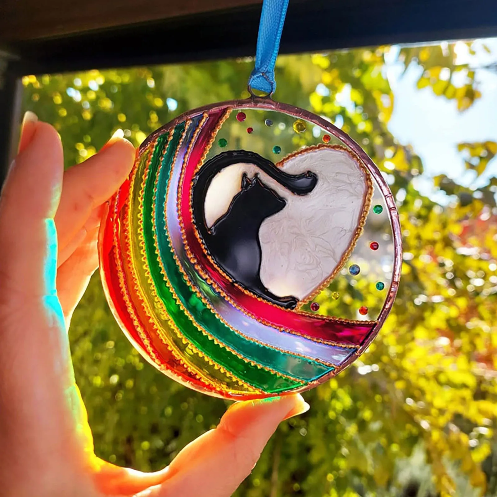 

Rainbow Window Sun Catcher Pet Memorial Sun Catchers Acrylic Decoration For Tree Wall Porch Colorful Suncatchers Ornament