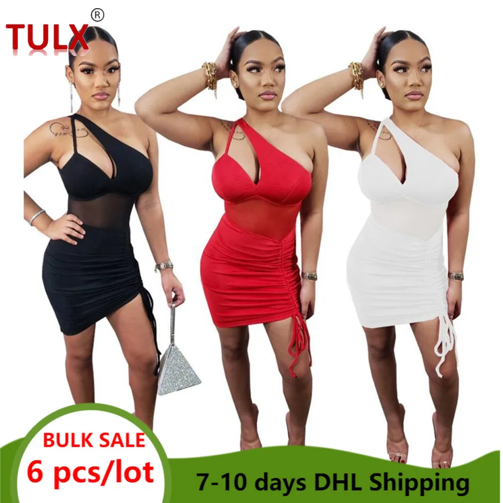 

6 шт. оптовая продажа товаров для бизнеса сексуальное черное Сетчатое лоскутное летнее платье женское облегающее вечернее платье без рукавов на бретелях 7674