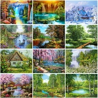 diy scenic 5d diamond painting full round drill resin landscape diamont embroidery cross stitch mosaic home decor wall art
