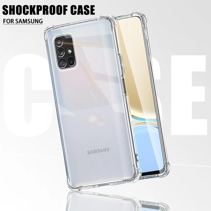 

Shockproof Case For Samsung Galaxy S22 S21 S20 Ultra S10 S9 Lite Plus A52 A51 A71 A50 A21 A12 Transparent Clear Soft Phone Cover