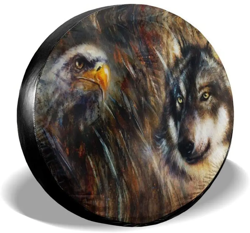 

Чехол для запасной шины Wolf and Eagle, водонепроницаемый пыленепроницаемый чехол для УФ-колес, подходит для Jeep,Trailer, RV, SUV и многих транспортных ср...