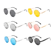 punk vintage sunglasses round frame sunglasses colorful uv protection eyewear trendy street shooting glasses cycling sunglasses
