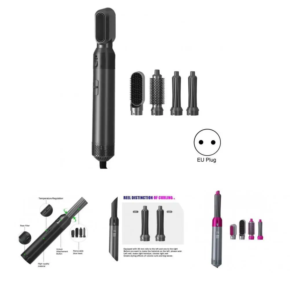 

1 Set Hair Straightener Eco-friendly Styling Tool with Replacement Heads for Home Use Hot Air Comb Hair Dryer Brush