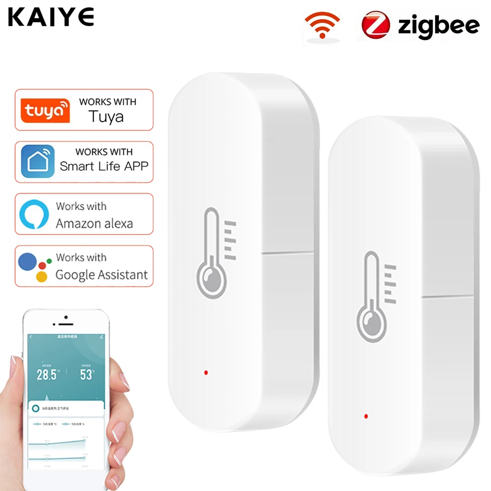 

Tuya Zigbee Temperature Humidity Sensor Smart Home Indoor Hygrometer Remote Monitor Work With Smart Life APP ALexa Google Home