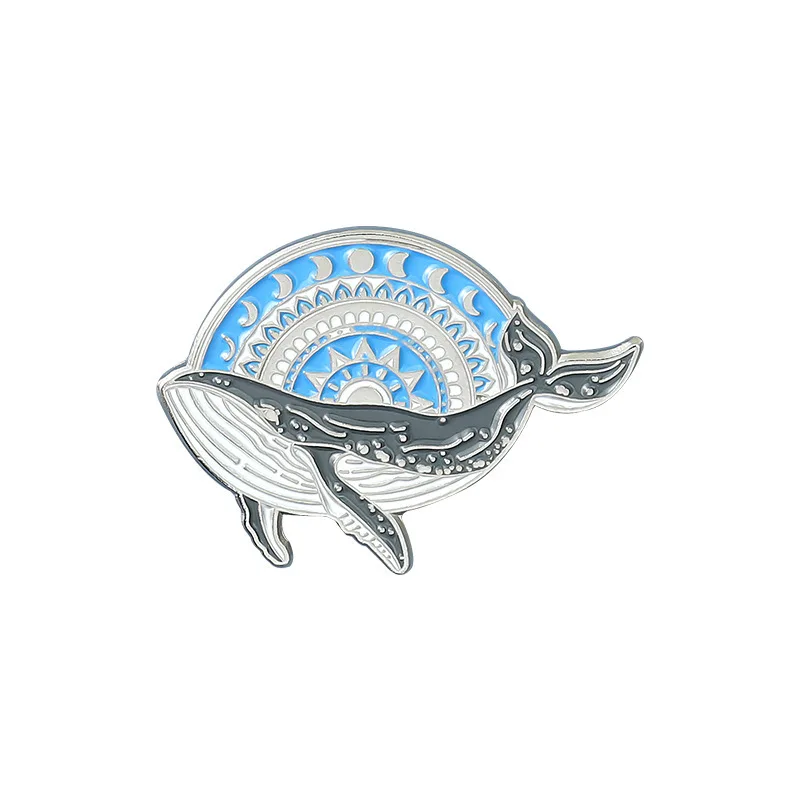 Эмалированная булавка Lucky Fish Koi в форме Кита креативные броши подарок джинсовая