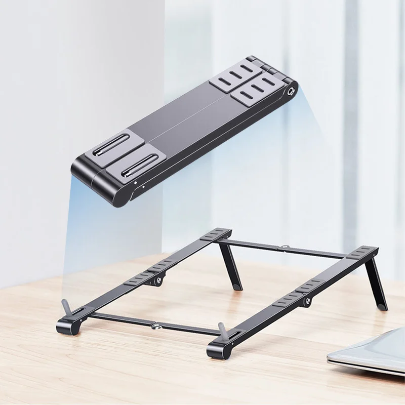 

Magic Foldable Aluminum Laptop Mobile Phone Stand For Macbook Pro Air Notebook Iphone Mobile Tablet Holder Desk Stand Factory