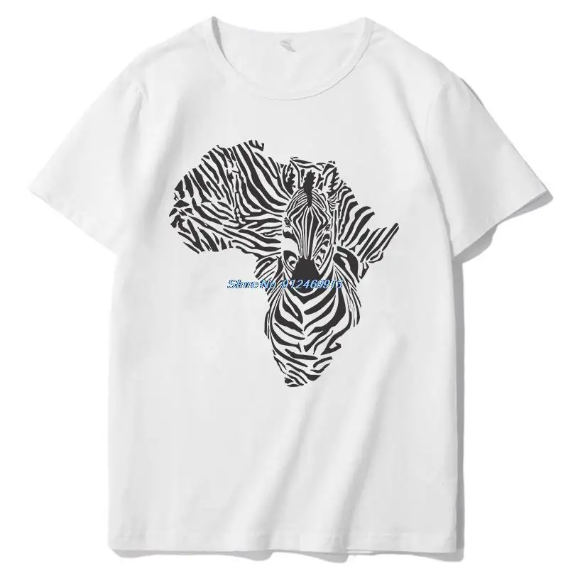 

Zebra Africa map Classic graphic t shirts Short Sleeve T Shirt Tees Tops Streetwear Summer oversize t-shirts Men's clothing