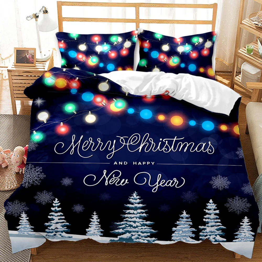 

Christmas Duvet Cover Set Christmas Gift Bunny Candle Bedding Set Double Queen King Size Polyester Quilt Cover Christmas Theme