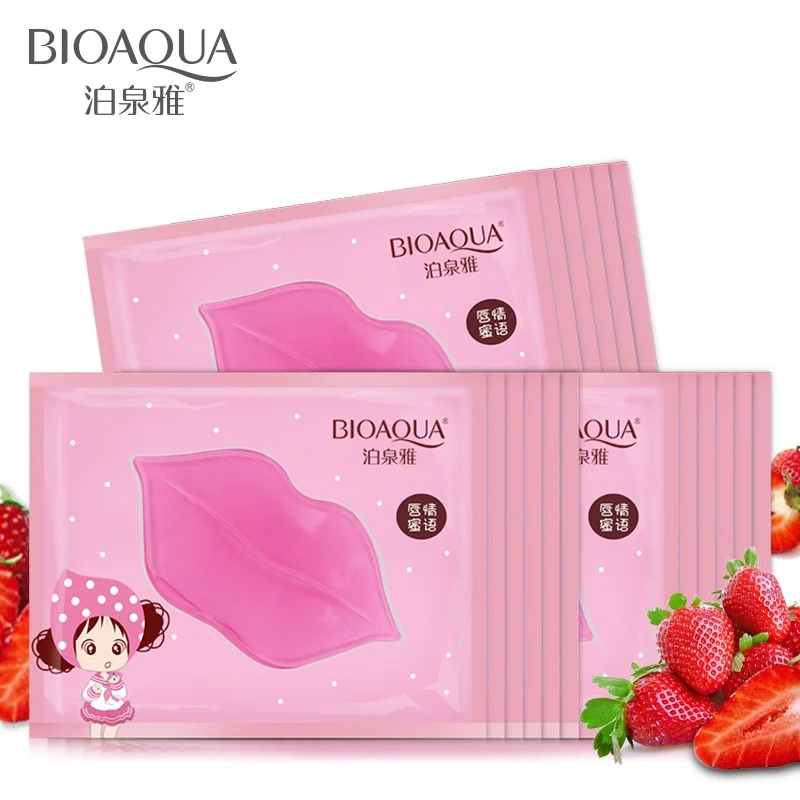 

30pcs Bioaqua Plumper Crystal Collagen Lip Mask Pads Moisture Essence Anti Ageing Wrinkle Patch Pad Gel Lips Enhancer Care