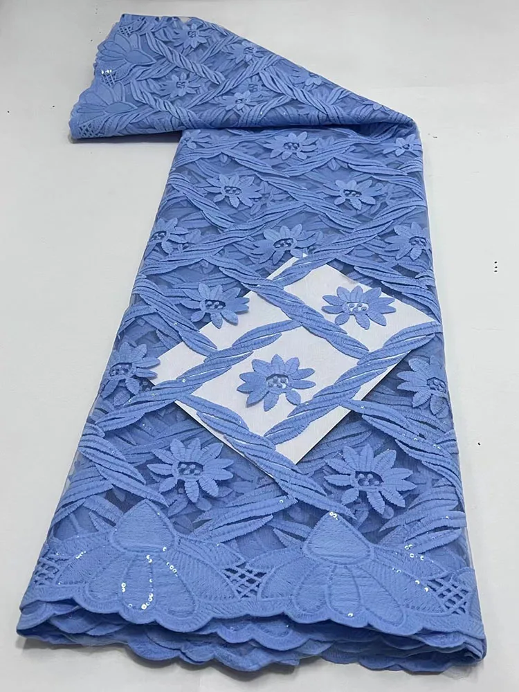 

Африканская кружевная ткань 2022, Высококачественная элегантная нигерийская сетка с блестками и вышивкой, французская Тюлевая Кружевная Тка...