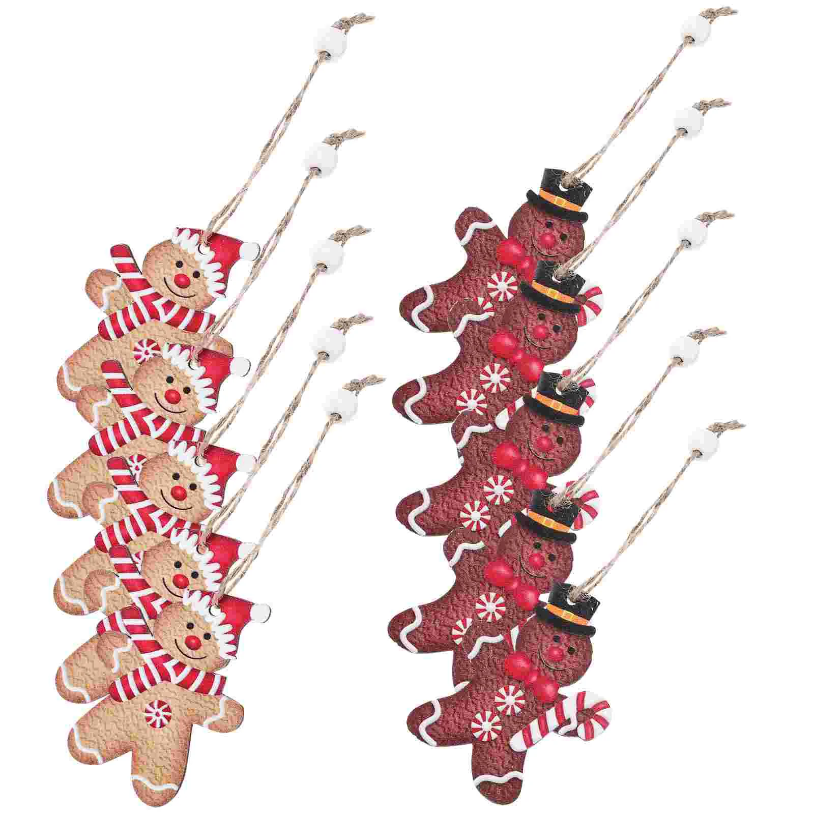 

1 box of Xmas Gingerbread Man Hanging Ornament Xmas Tree Wooden Gingerbread Pendant