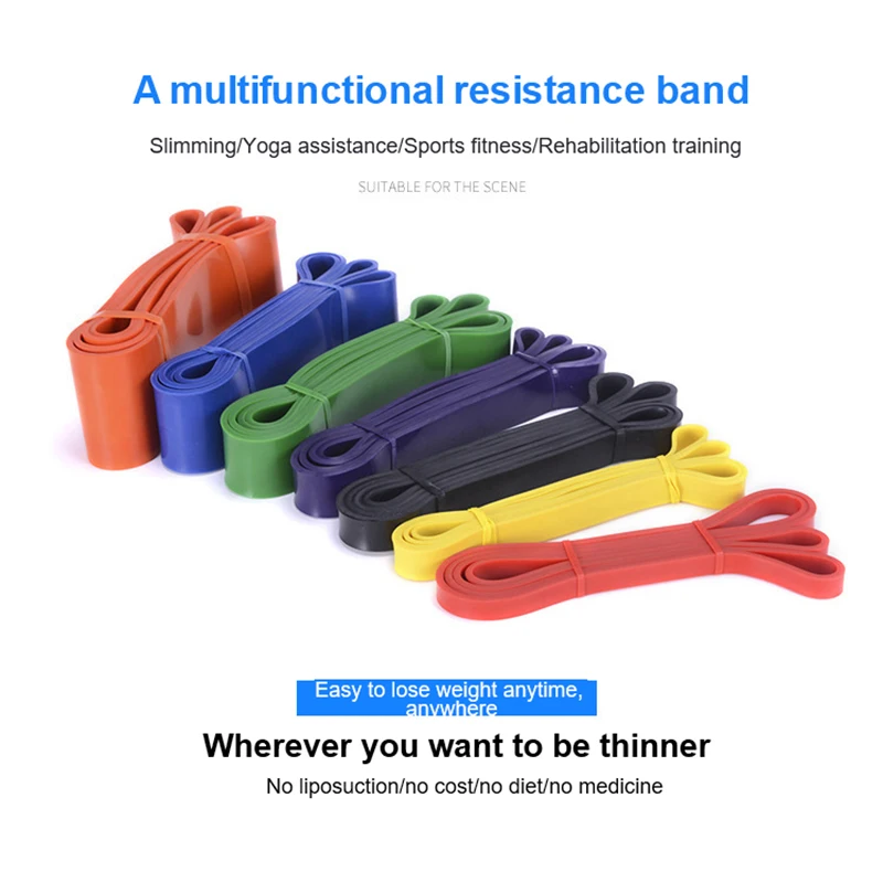 Portable Fitness Resistance Bands Workout Rubber Yoga Gym Elastic Strength Pilates Unisex Weight Sports |