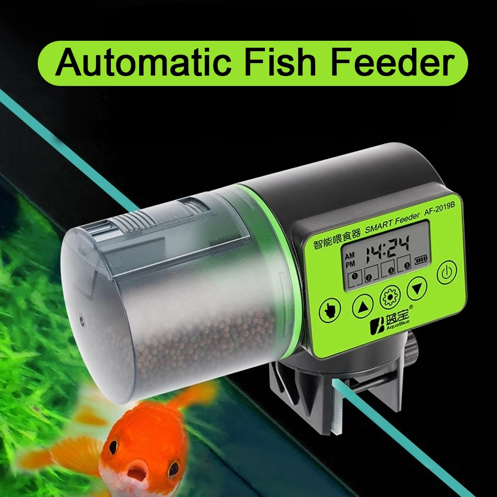 

Adjustable Smart Automatic Fish Feeder Fish Tank Auto Feeding Dispenser with LCD Indicates Timer Aquarium Accessories Feeder