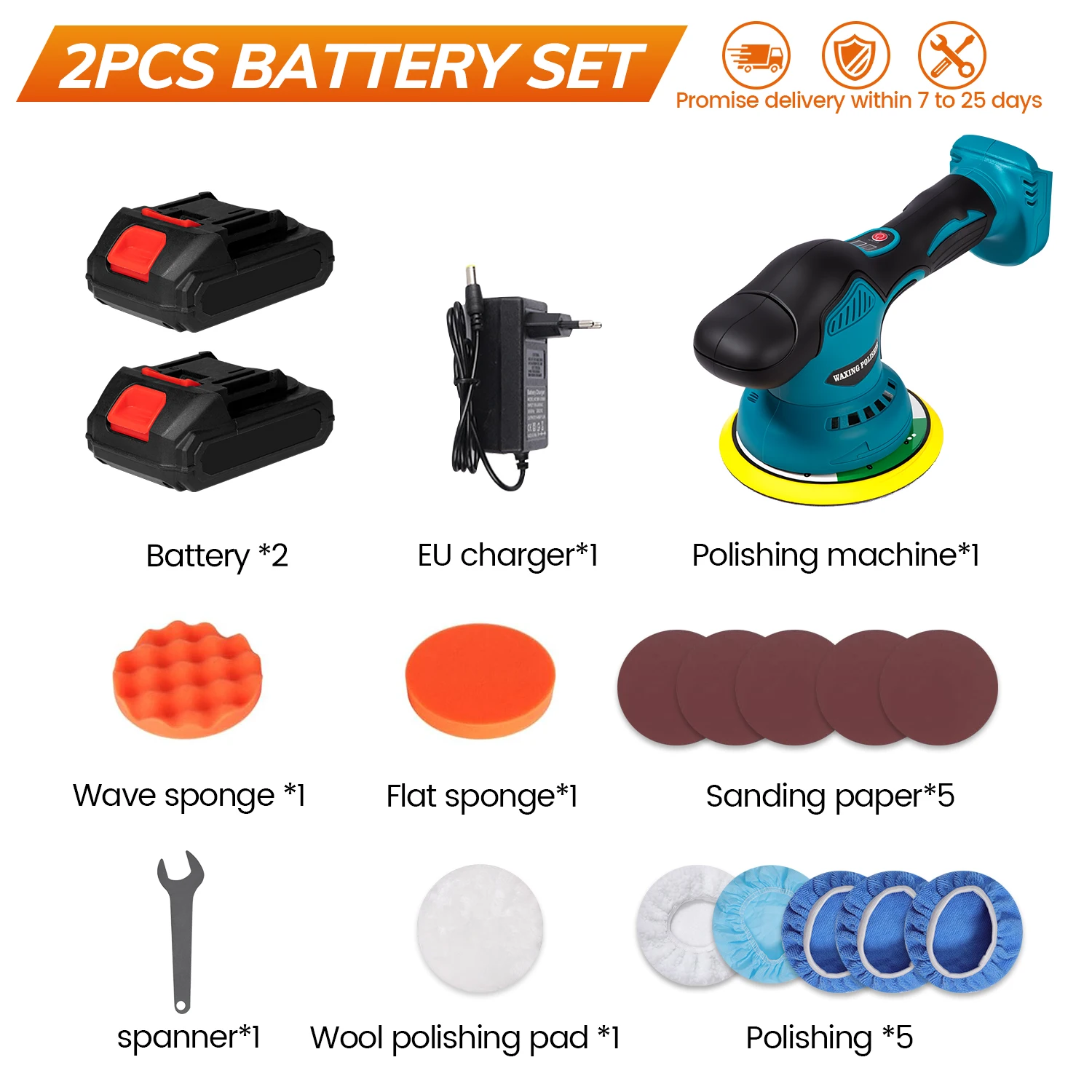 

Беспроводная полировальная машина Makita, 18 В, 8 передач, 6 дюймов