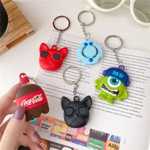 Protection Cover Cartoon cute silicone Bulldog Avocado For Apple Airtags Case For Apple Locator Tracker Anti-lost Keychain Cover