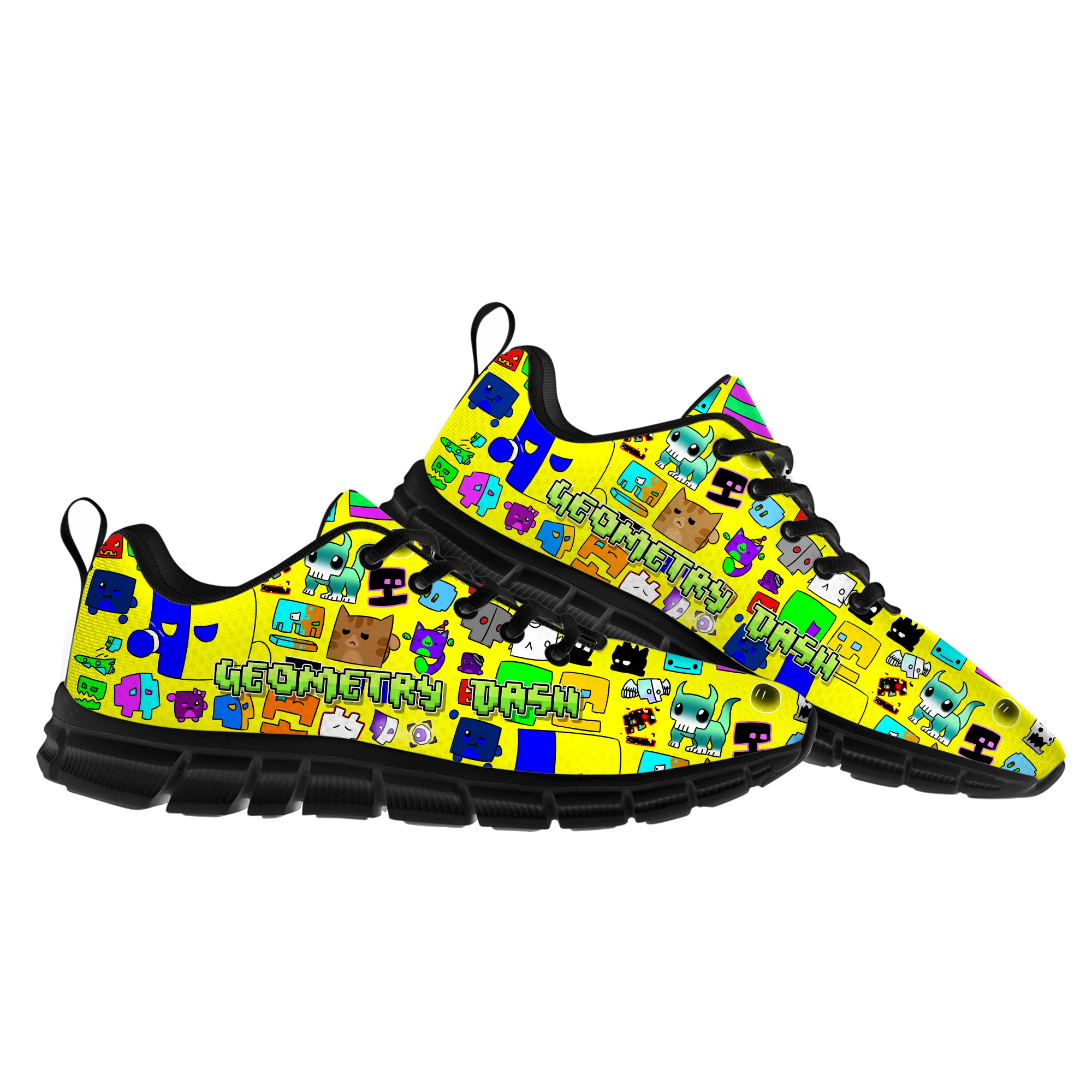 

Geometry Dash Sports Shoes Cartoon Game Mens Womens Teenager Children Sneakers Fashion High Quality Sneaker Custom Built Shoes