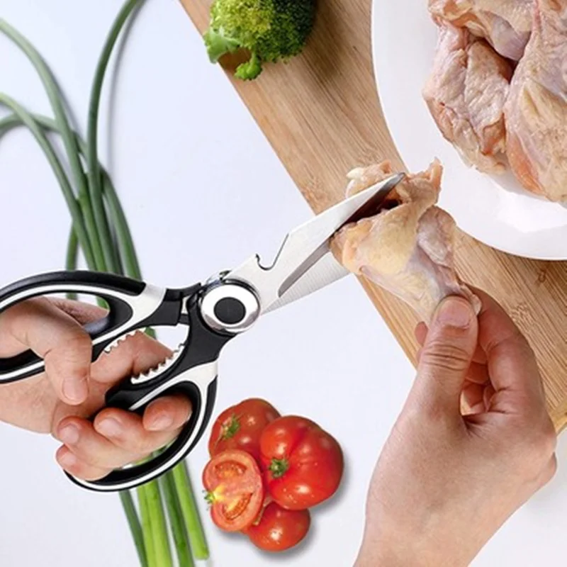 multifunctional kitchen scissors stainless steel cutting knife for fish chicken chef device gadget tools accessories open bottle free global shipping