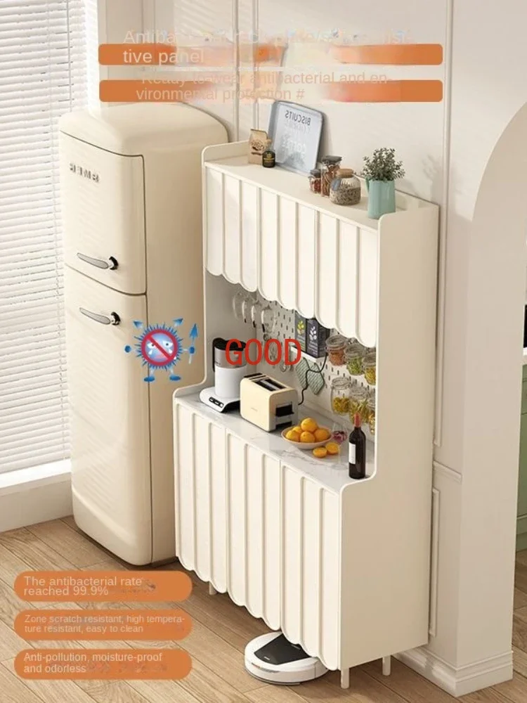 Шкаф-сервант в кремовом стиле встроенный настенный высокий шкаф кухонный для