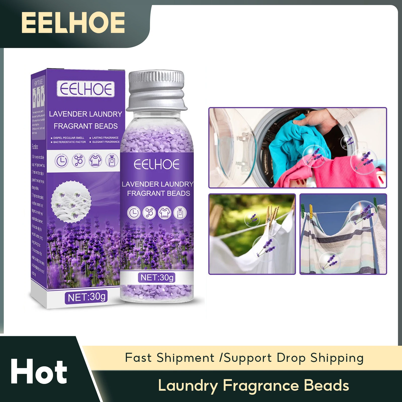 

Laundry Fragrance Beads Antibacterial Fiber Clothing Detergent Stain Remove Diffuser Perfume Booster Scent Laundry Cleaning Bead