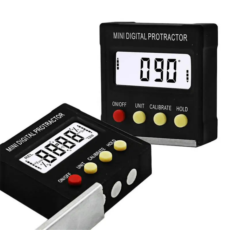 

360 Degree Mini Digital Protractor Inclinometer Electronic Level Box Angle Gauge Vertical Magnetic Base Measuring Tools