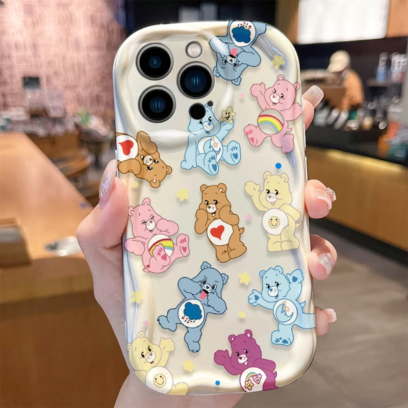 Фото Чехол Care Bears Wave для iPhone 16 E 15 Pro Max 14 13 12 Mini 11 Pro Max XS X 8 7 Plus Мягкие силиконовые противоударные чехлы Funda №3