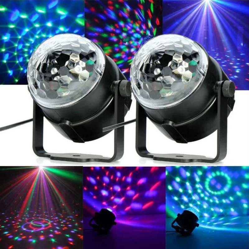 Mini RGB LED Crystal Magic Ball Stage Effect Lighting Lamp Bulb Party Disco Club DJ Light Show Lumiere |