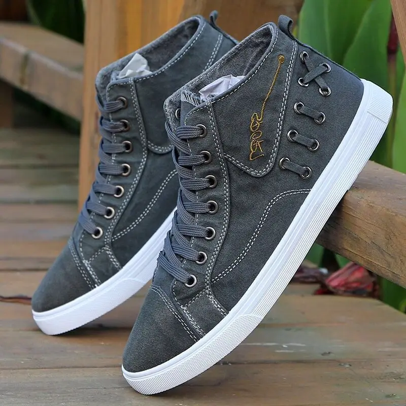 

High Quality Men's Casual Shoes Summer High Top Male Canvas Shoes Leisure Fashion Print Mens Casual Flat Sneakers