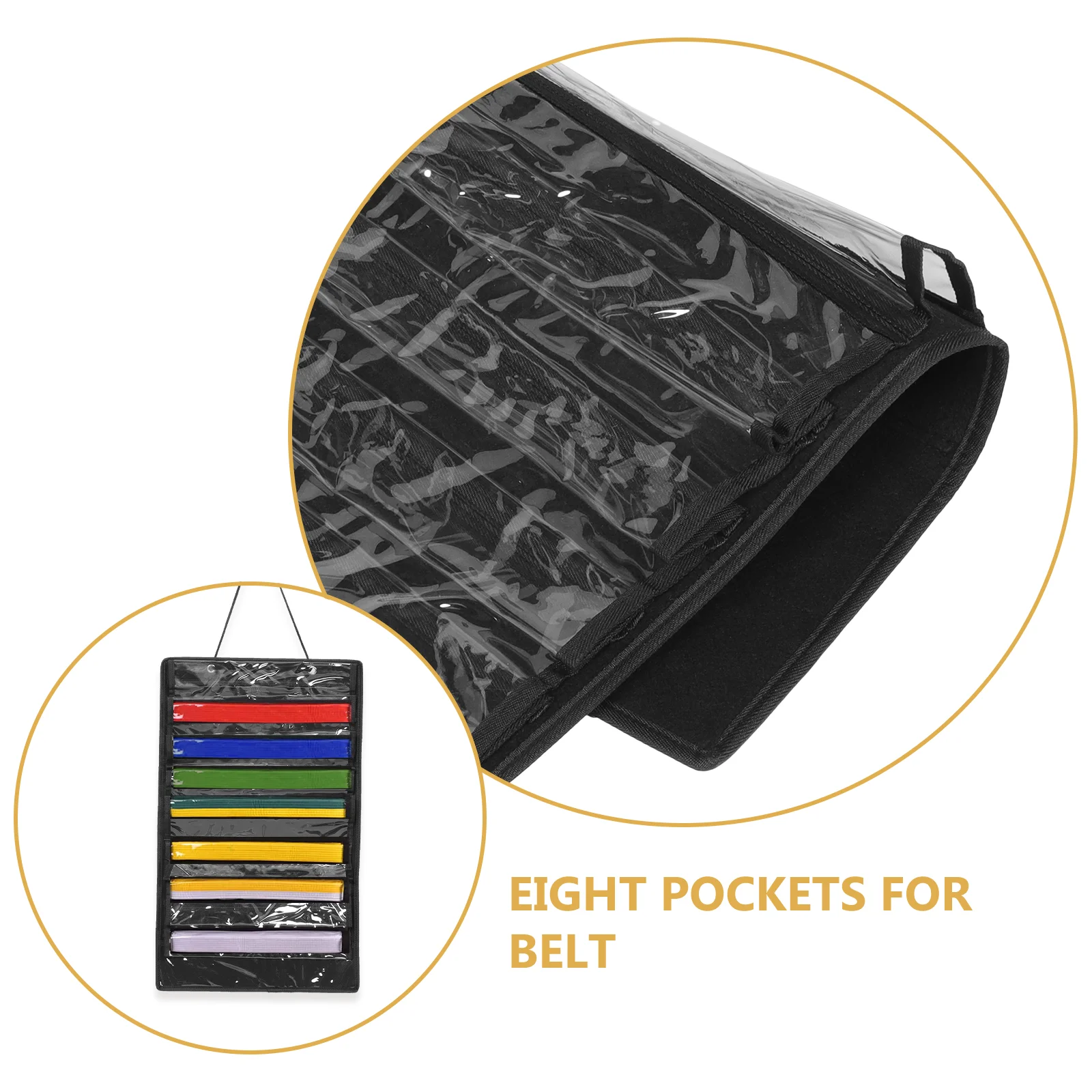 

Belt Display Stand Karate Rack Hanging Pocket Organizer Taekwondo Bag Medal Showcase Wall Holder Storage