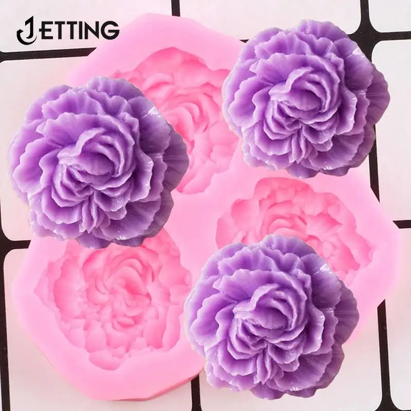 

Peony Flower Silicone Molds Wedding Cupcake Topper Fondant Cake Decorating Tools Soap Resin Clay Candy Chocolate Gumpaste Moulds