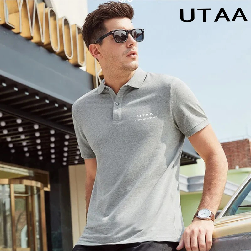 23 Summer New Breathable Golf T-shirt UTAA Brand Polo Shirt Men's Casual Short Sleeve Summer Men's Polo Shirt Sports T-shirt Top