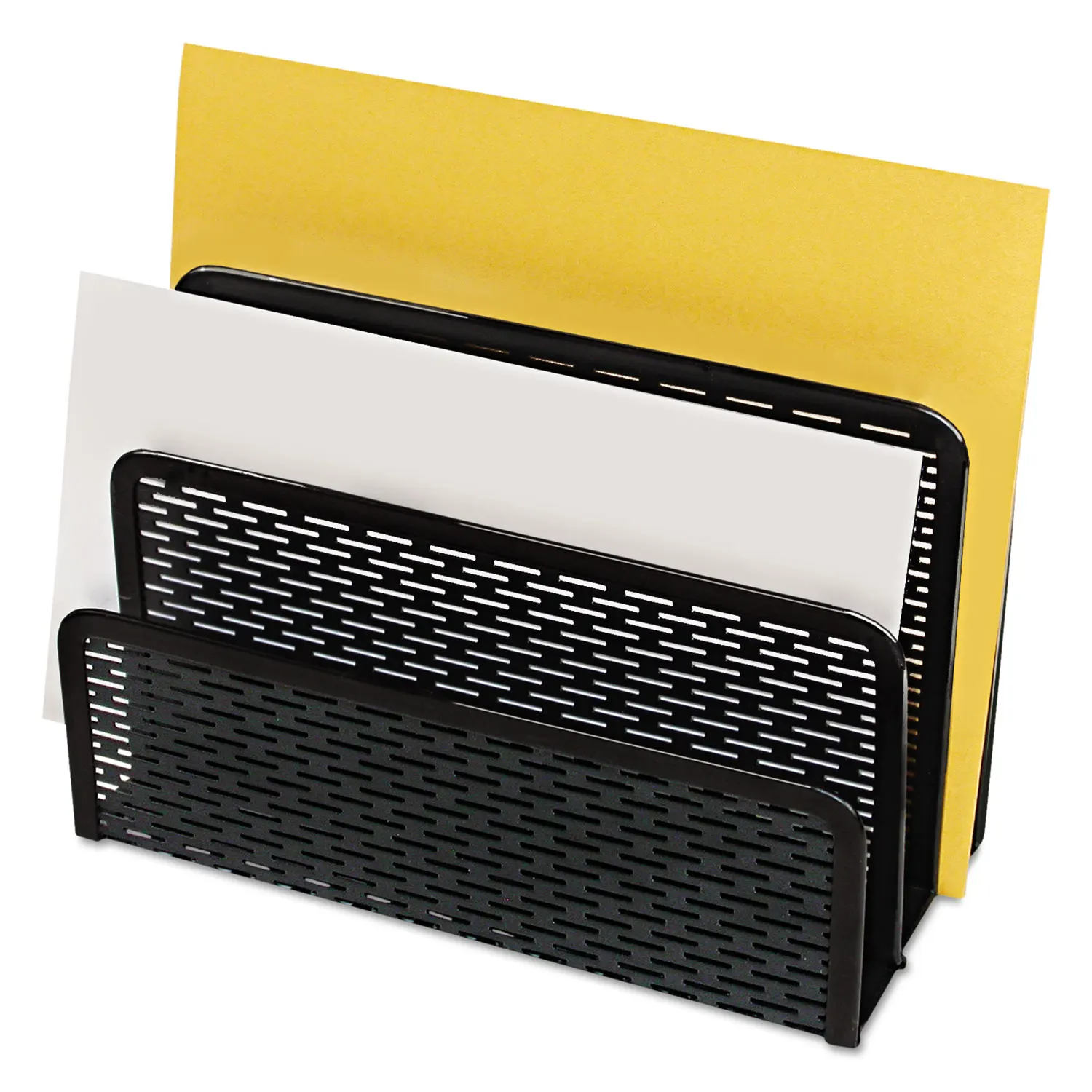 

Urban Collection Punched Metal Letter Sorter, 6 1/2 x 3 1/4 x 5 1/2, Black