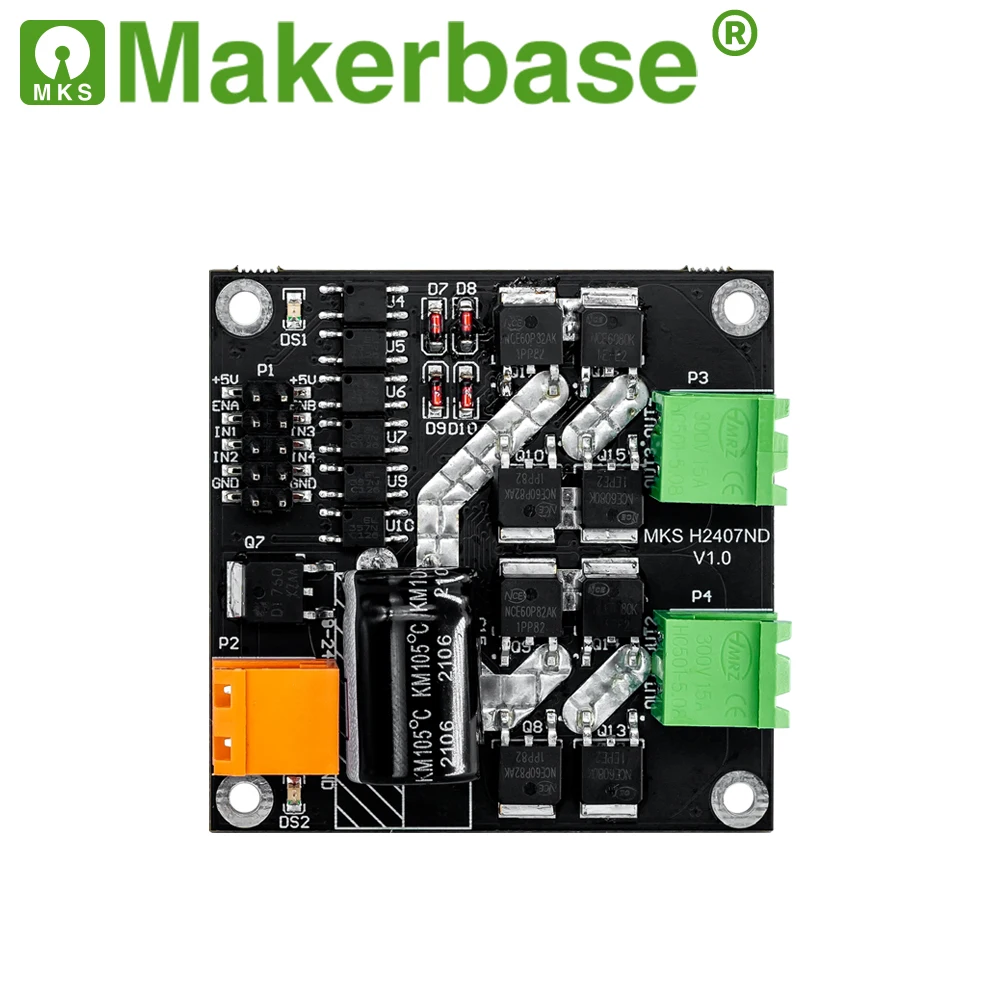 Makerbase H2407ND 24 В/7A 160 Вт двойная плата привода двигателя постоянного тока H Мост L298