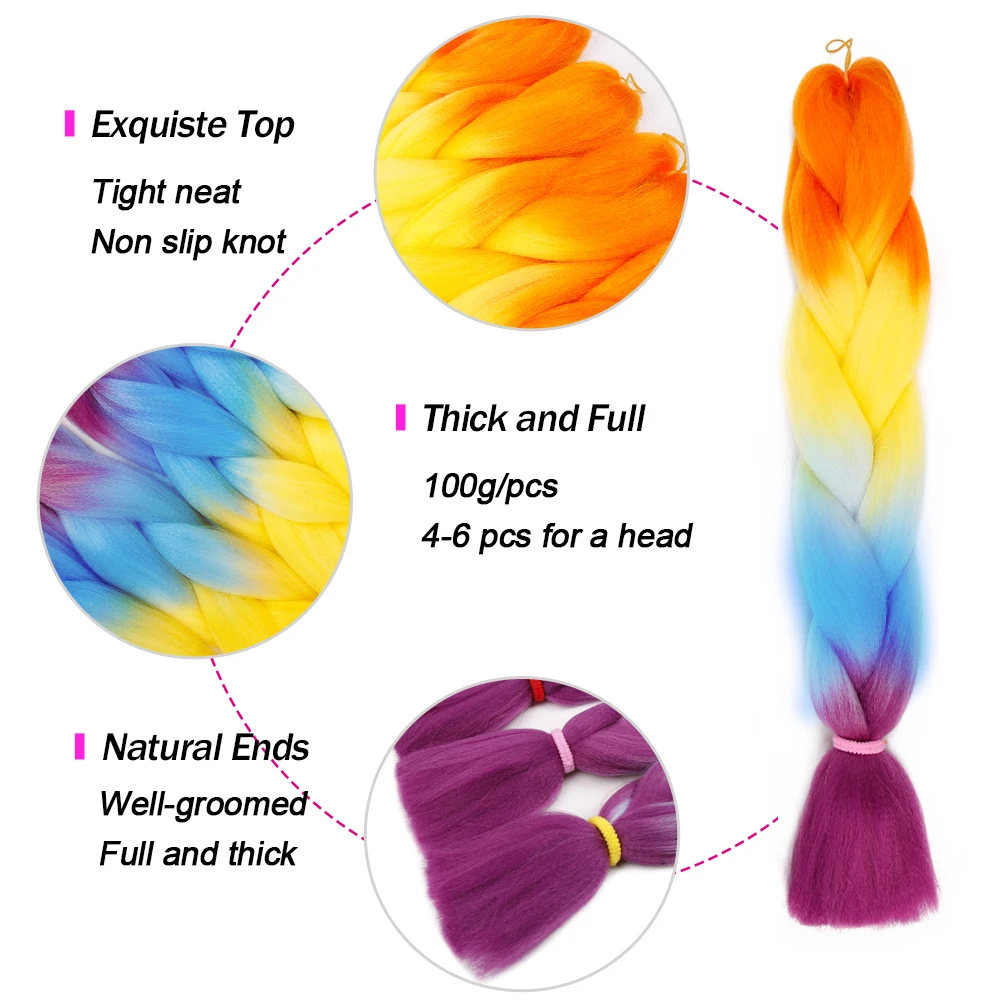 Синтетические косы Джамбо для выражения волос в коробке искусственные