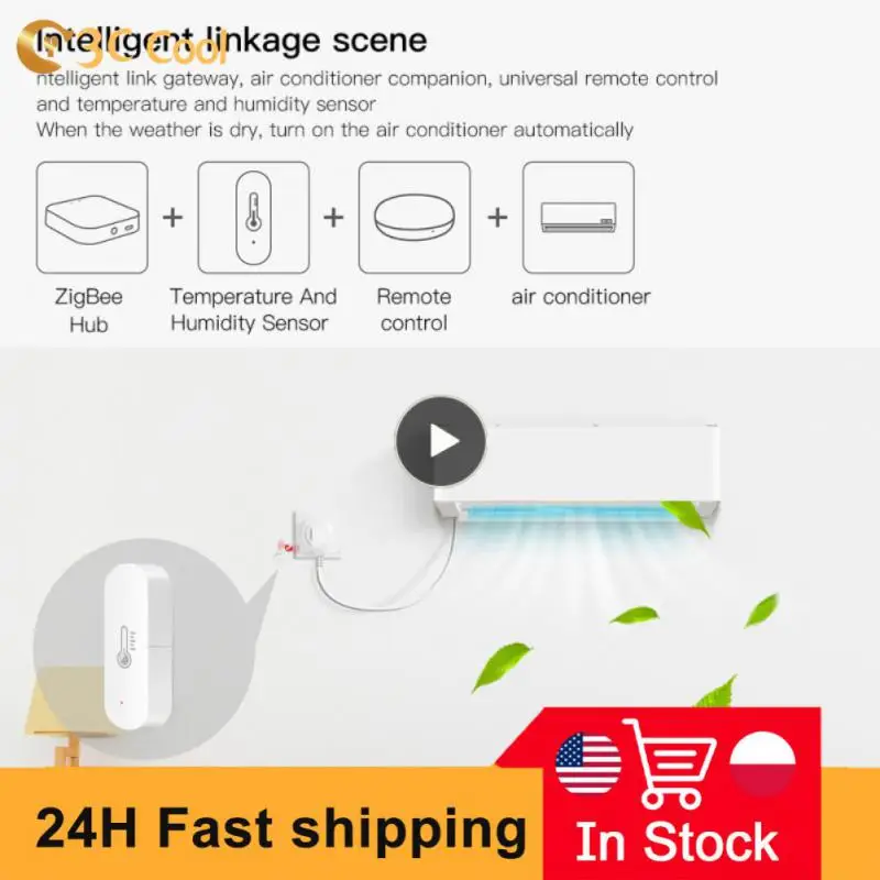 

1~8PCS Tuya WiFi Temperature Humidity Sensor Smart Life APP Monitor Smart Home Work With Alexa Google Home No Hub Required