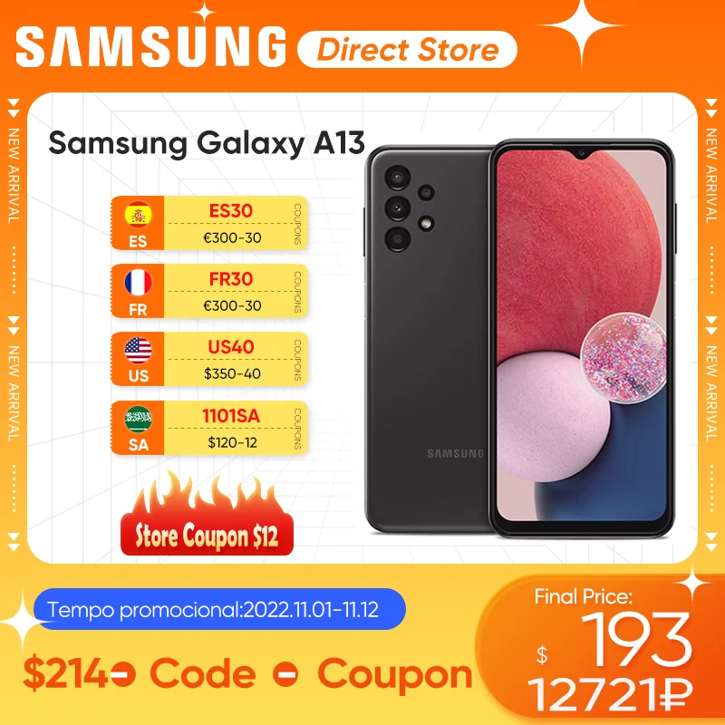 Najtaniej Samsung Galaxy A13 A135F-DS Android 12 5G Smartphone Exynos 850 Octa-core 5000mAh Bateria 15W Szybkie ładowanie Telefon Komórkowy Telefon Komórkowy Cena Samsung Galaxy A13 A135F-DS Android 12 5G Smartphone Exynos 850 Octa-core 5000mAh Bateria 15W Szybkie ładowanie Telefon Komórkowy Telefon Komórkowy