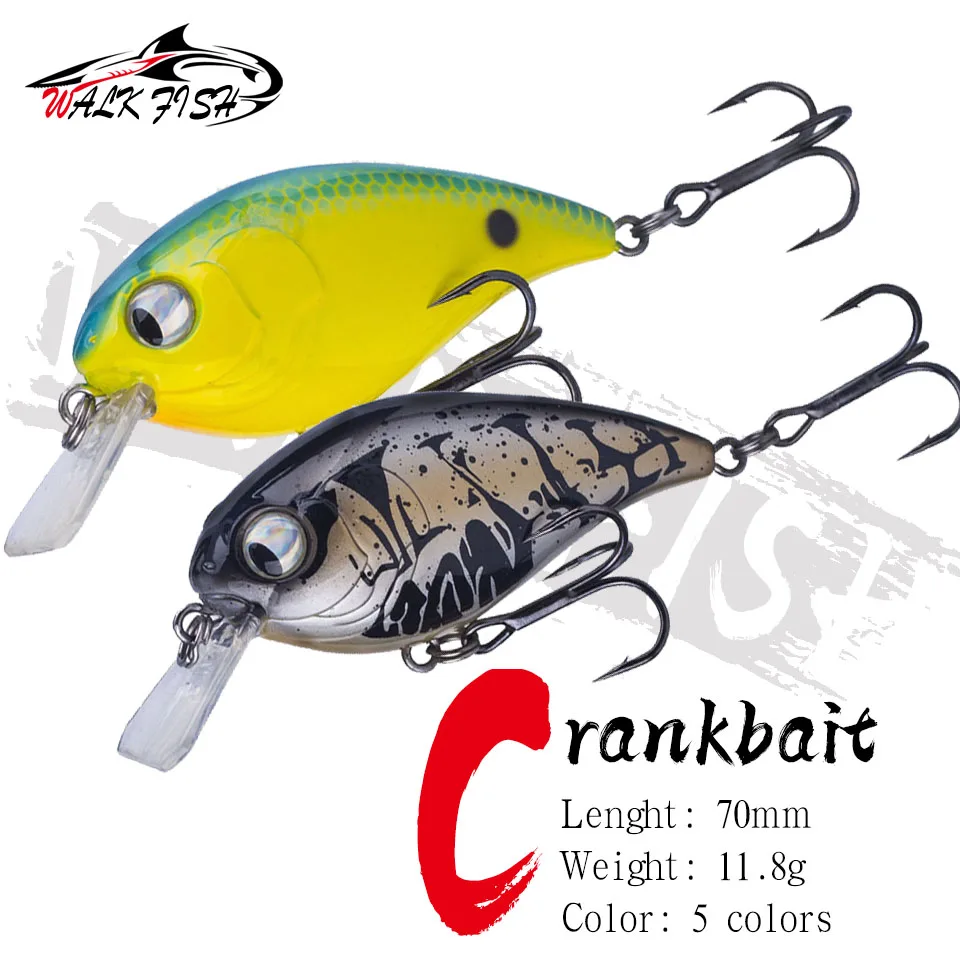 

WALK FISH 1 шт. рыболовные приманки с крючком, 70 мм, 11,8 г, плавающая искусственная жесткая приманка, японские воблеры для ловли окуня и щуки
