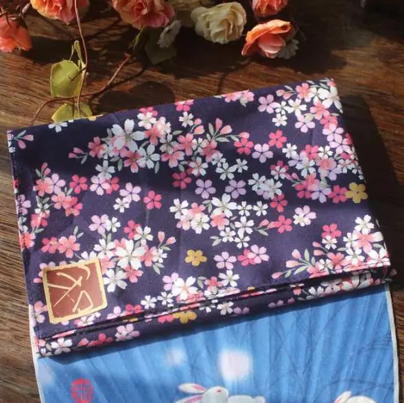 

35*35 Cotton Handkerchief Japanese Style Cherry Blossoms Women Vintage