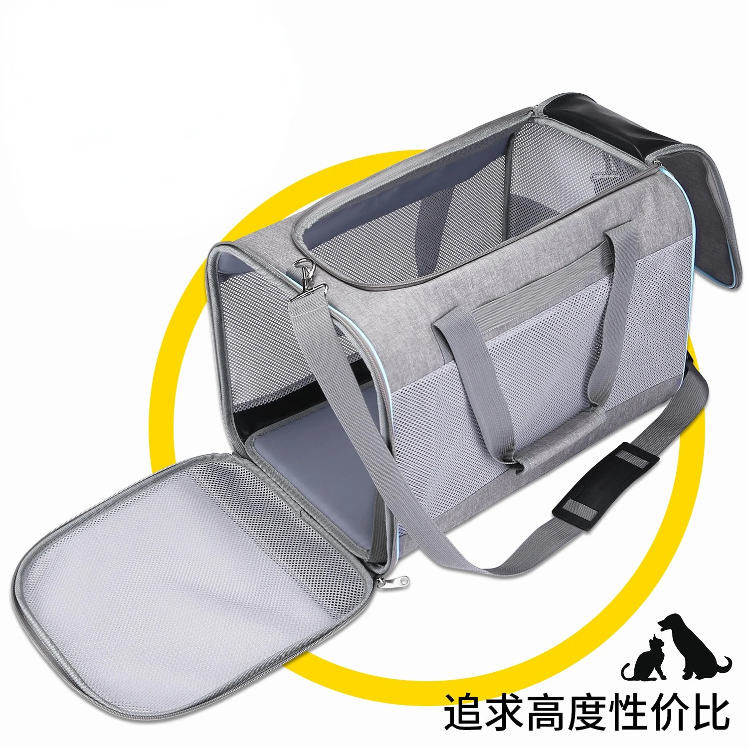 

2022 Oblique Straddle Cat Bag Portable Oxford Cloth Shoulder Bag Foldable Breathable Dog Bag Pet Products for Going Out